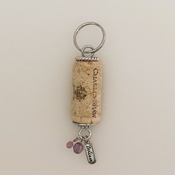 Wine Cork Keychain Etsy