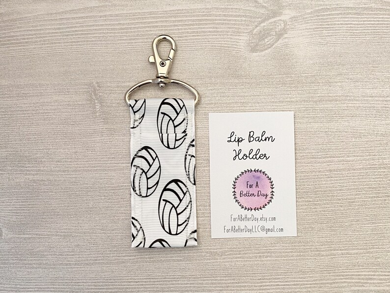 Volleyball Lip Balm Holder, Chapstick Holder Keychain Etsy