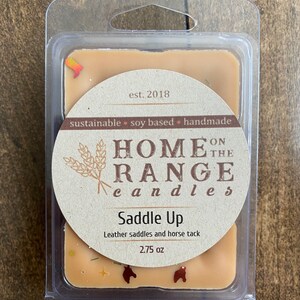 Saddle Up | Western wax melts clamshell 2.75 oz | Leather saddles and horse tack