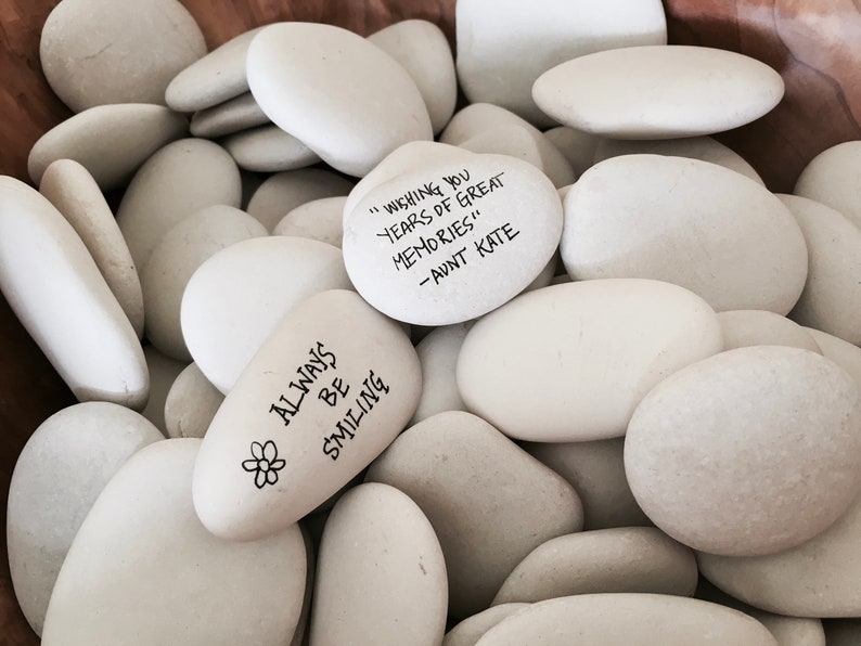 Wishing Stones for Guest Book Wedding Guest Messages Etsy