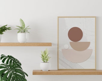 Abstract Print | Balance | Modern Design | Boho Print | Wall Decor | Neutral Home | Digital Art Print | Geometric Design
