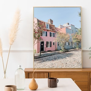 Charleston Pink House | Charleston | Rainbow Row | Digital Charleston Print | Southern Home | Pink | Old Home | Photography | Southern Charm
