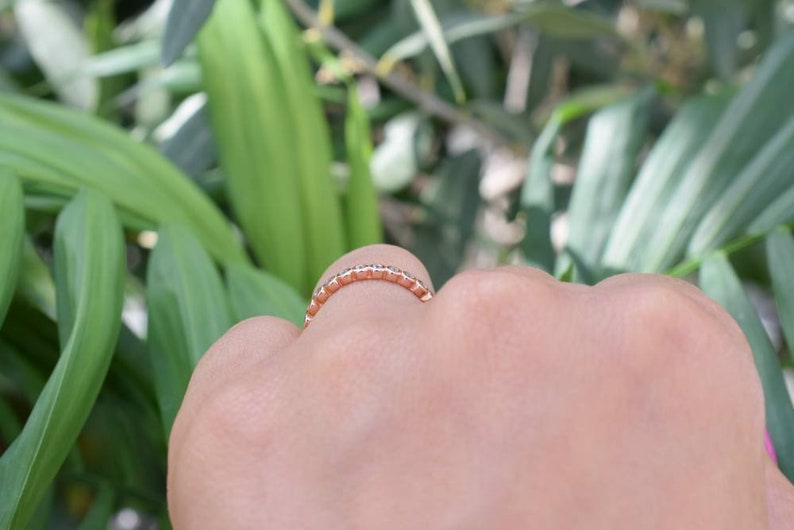 Wedding Band Full Eternity Band Bezel Rose Gold Ring Bezel Ring Bridal Band Promise Ring Rose Gold Stackable Ring Stacking Ring