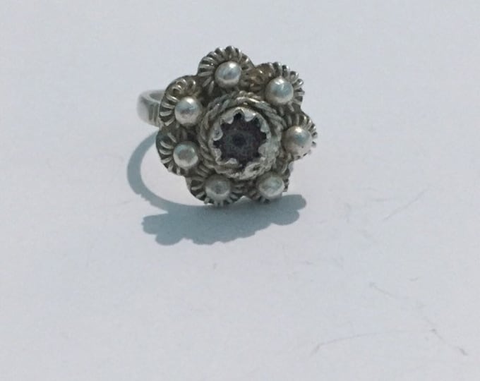Berber Silver Ring: Antique Seven Layer Bead, Moroccan Jewelry