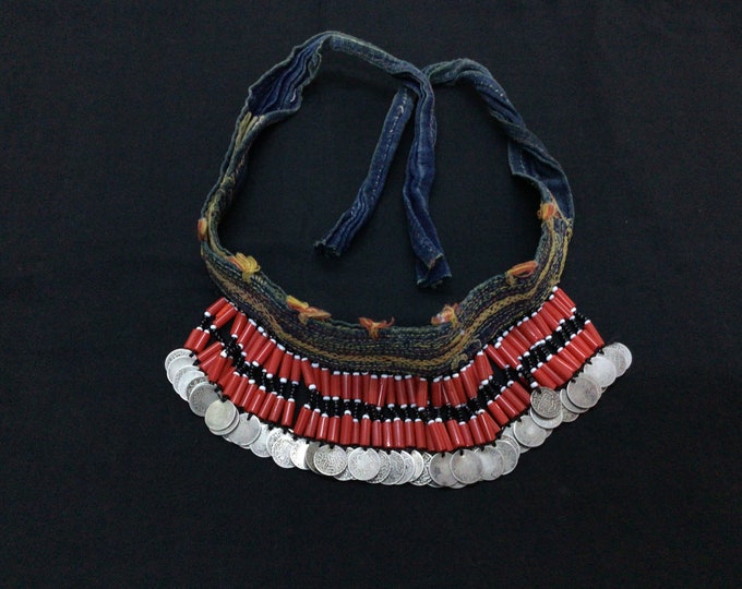 Antique Berber Silver Coin Headdress: Ethnic Tribal Jewelry