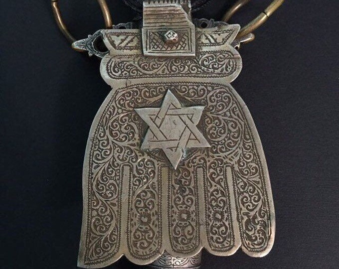Antique Berber Silver Hamsa: Moroccan Amulet Talisman
