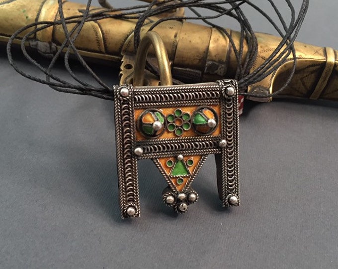 Berber Silver Amulet, Handmade Moroccan Ethnic Jewelry