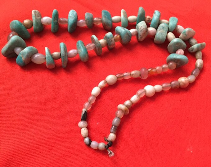 Natural Amazonite necklace,antique Moroccan Amazonite,antique berber Amazonite,antique agate bead,Moroccan Amazonite,Berber amazonite