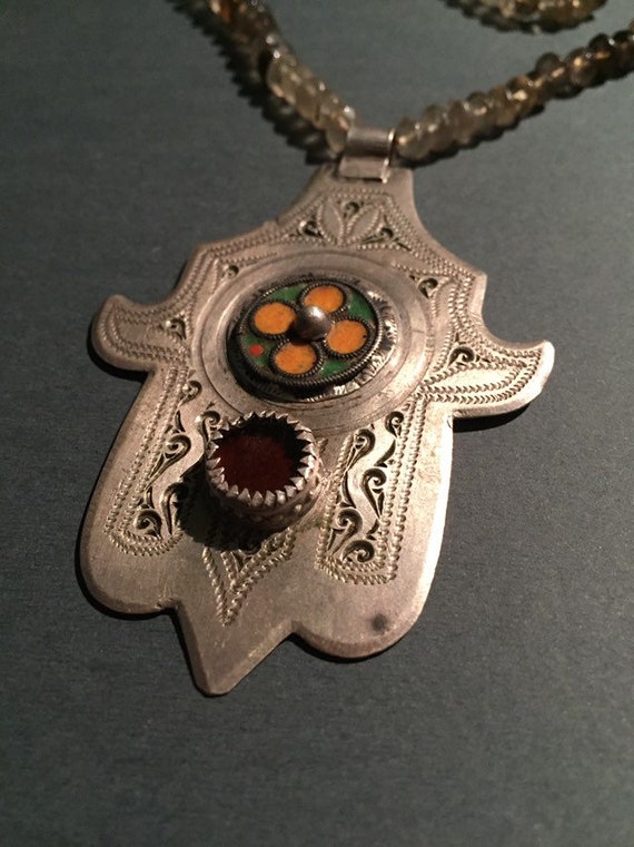 HAMSA,KHAMSSA ,Berber Amulet,ⵜⴰⴼⵓⵙⵜ,Berber silver… - image 4