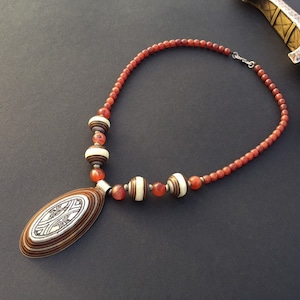Tuareg silver necklace,Tuareg silver pendant,Touareg silver bead,natural cornaline,Tuareg necklace,Tuareg jewelry,African necklace