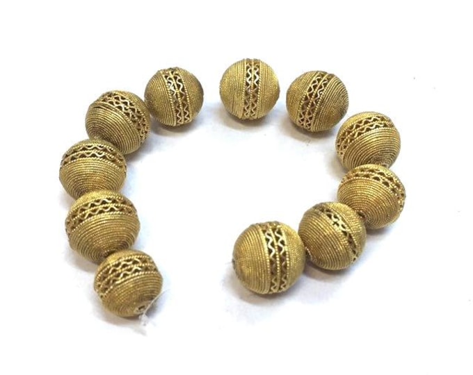 Vintage Mauritanian Gold Washed Silver Bead: Handmade Ethnic Jewelry