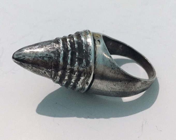 Berber Silver Ring: Moroccan Ethnic Jewelry, Size 12 US