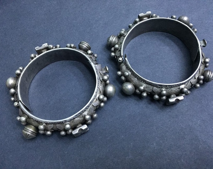 Old Berber Silver Bracelets, Moroccan Saharien Jewelry