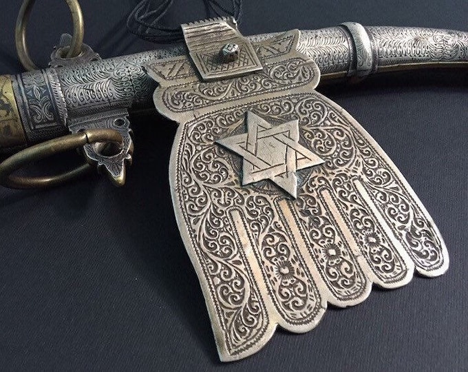 Antique Berber Silver Hamsa: Moroccan Amulet Talisman