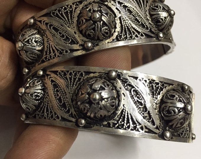 Berber silver bracelet,Vintage Berber bracelet,Berber filigree silver,Moroccan Jewellery,,Moroccan silver bracelet,Berber tribal bracelet