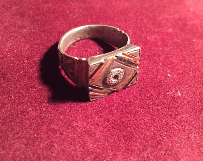 Antique berber Silver ring,Moroccan silver ring,Saharien Silver ring,Antique 7 layer bead,Berber Jewellery,Berber Silver