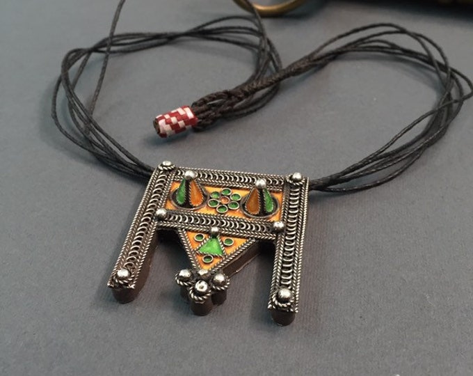 Berber Silver Amulet, Handmade Moroccan Ethnic Jewelry