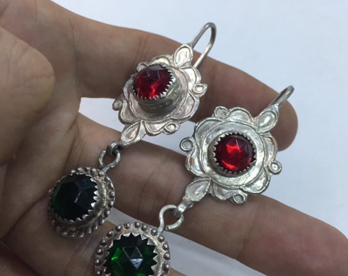 Antique Berber Silver Earrings: Moroccan Ethnic Jewelry