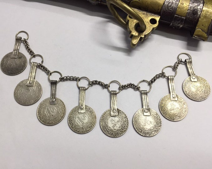 Vintage Berber silver coin,Moroccan silver jewelry,Old Berber silver coin,Berber jewelry,Berber silver pendant,Amazigh silver,Amazigh