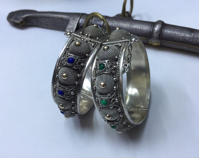 Vintage Berber Silver Bracelet: Moroccan Ethnic Jewelry