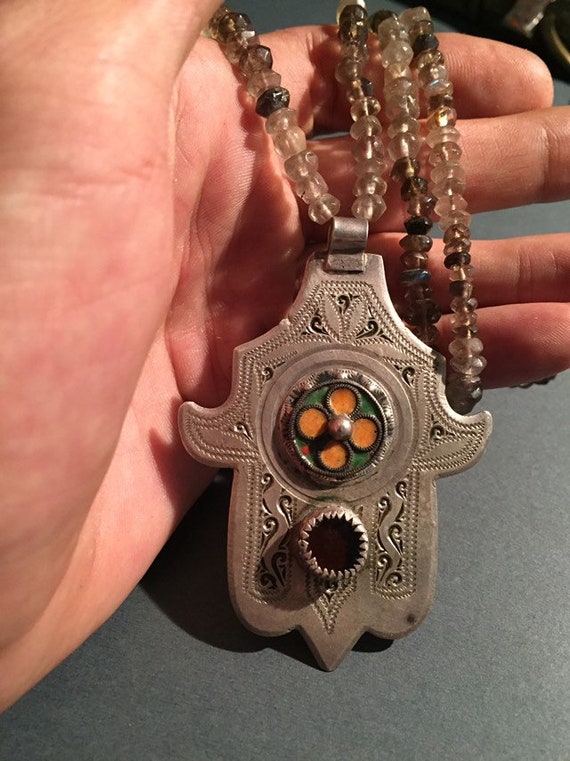 HAMSA,KHAMSSA ,Berber Amulet,ⵜⴰⴼⵓⵙⵜ,Berber silver… - image 6