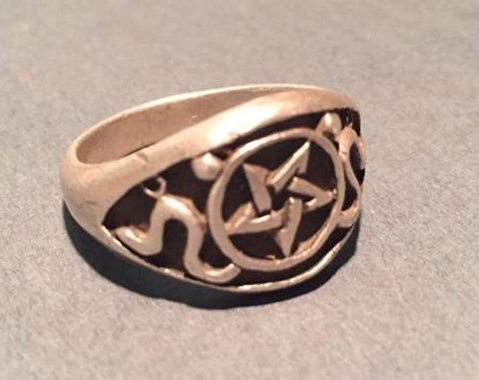 Antique 925 Sterling Silver Star Ring - Size 11