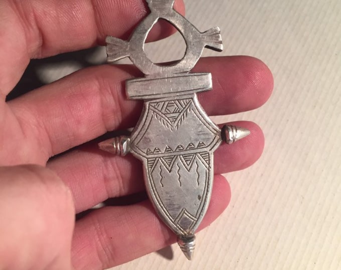 Vintage Berber Silver Tuareg Cross: African Jewelry