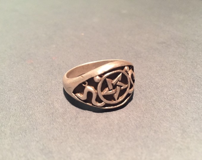 Antique 925 Sterling Silver Star Ring - Size 11