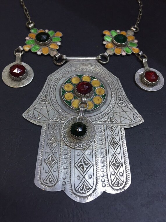 Berber silver Khamsa,Berber silver jewelry,antique be… - Gem
