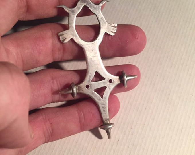 Vintage Berber Silver Tuareg Cross: Handmade African Jewelry