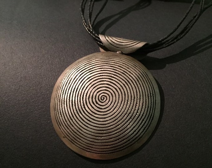 Vintage Berber Silver Spiral Pendant - Moroccan Jewelry