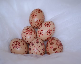 6 Easter Eggs / Easter eggs set / Chicken egg / Handmade easter egg / slepíčí vejce / velikonoční vejce / painted easter egg