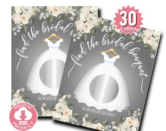 Bridal Shower Games - Let's Celebrate - 30 Cards - Scratch Off Cards - Wedding Shower And Bachelorette Games - Favors And Decorations