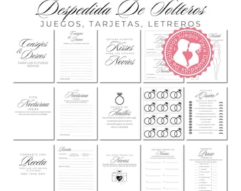 Despedida De Soltera Juegos Mega Bundle 04 - Juegos Para Boda - Bridal Shower Games In Spanish - Ideas Para Despedida De Soltera Mixta
