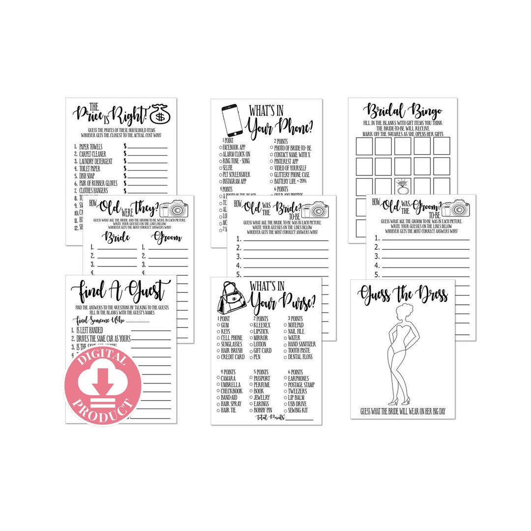 Bridal Shower Games Bachelorette Party Bachelor Party Wedding Shower Ideas Wedding Shower Games