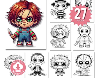 Halloween Coloring Pages Spooky Coloring Book Kawaii Halloween Coloring Pages Creepy Printable Adult Scary Coloring Pages Instant Download