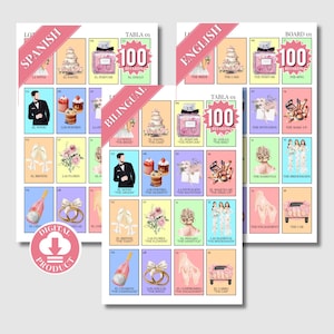 Despedida De Soltera Loteria Juegos 100 Tableros - Juegos Para Boda - Bridal Shower Games In Spanish - Ideas Para Despedida De Soltera Mixta