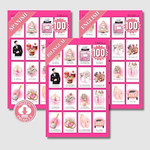Despedida De Soltera Loteria Juegos 100 Tableros - Juegos Para Boda - Bridal Shower Games In Spanish - Ideas Para Despedida De Soltera Mixta