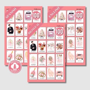 Despedida De Soltera Loteria Juegos 100 Tableros - Juegos Para Boda - Bridal Shower Games In Spanish - Ideas Para Despedida De Soltera Mixta