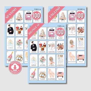 Despedida De Soltera Loteria Juegos 100 Tableros - Juegos Para Boda - Bridal Shower Games In Spanish - Ideas Para Despedida De Soltera Mixta