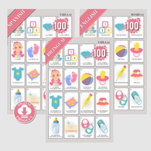 Dusty Gray Boho Minimalist Baby Shower Loteria Game, Mexican Loteria, Gray Baby Shower Loteria, Bilingual, 100 Players, Canva