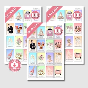 Despedida De Soltera Loteria Juegos 100 Tableros - Juegos Para Boda - Jeux pour la douche nuptiale en espagnol - Ideas Para Despedida De Soltera Mixta