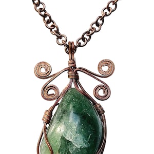 Aventurine Wire Wrapped Pendant Necklace Bild 1