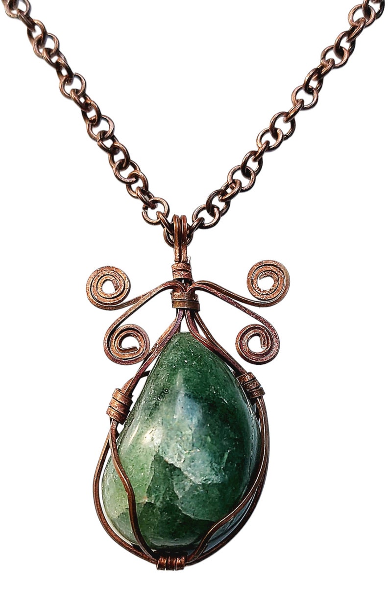 Aventurine Wire Wrapped Pendant Necklace Bild 1