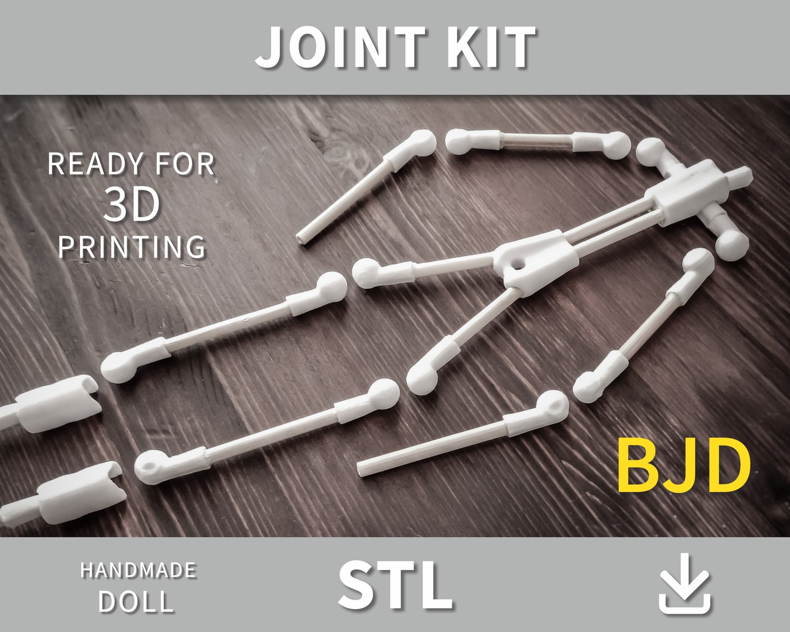 3D Model Joint KIT for Handmade BJD Doll Stl File for All 3d - Il 1588xN.2385416613 43np