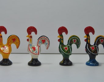 Portugal Atlantis Crisal Shot Glasses Good Luck Rooster