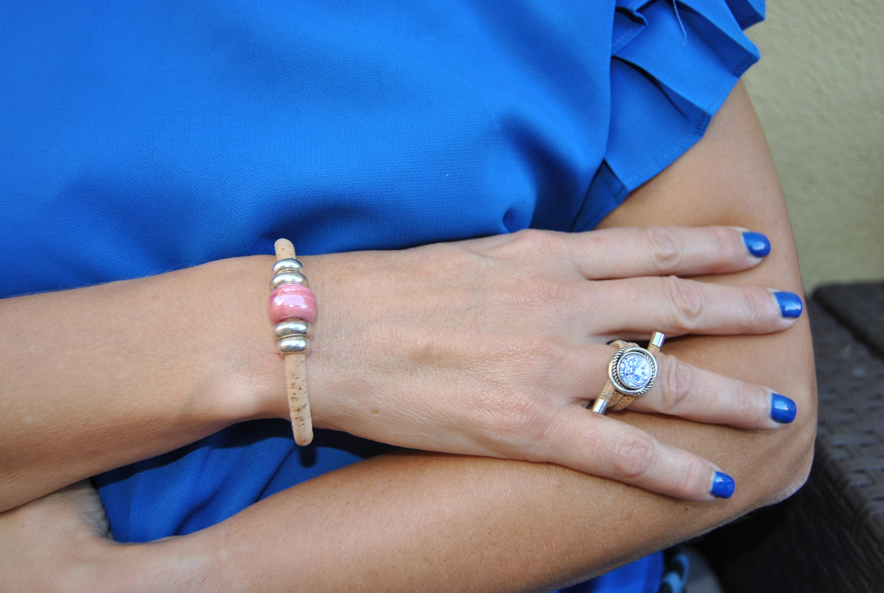 Cork Jewelry Cork Bracelet for Women With Round Colored Etsy