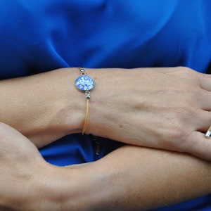 Bracelet Portuguese Tile Portugal blue silk stainless steel gold silver, Portugal, Nickel and lead free, Anti-allergic, modher&#39;s day