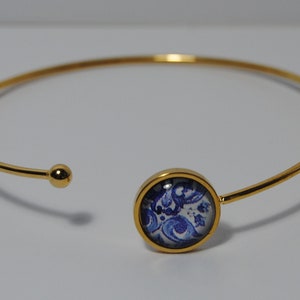 Bracelet Portuguese Tile Portugal blue water pearl, Top Sellers, Nickel and lead free, Anti-allergic