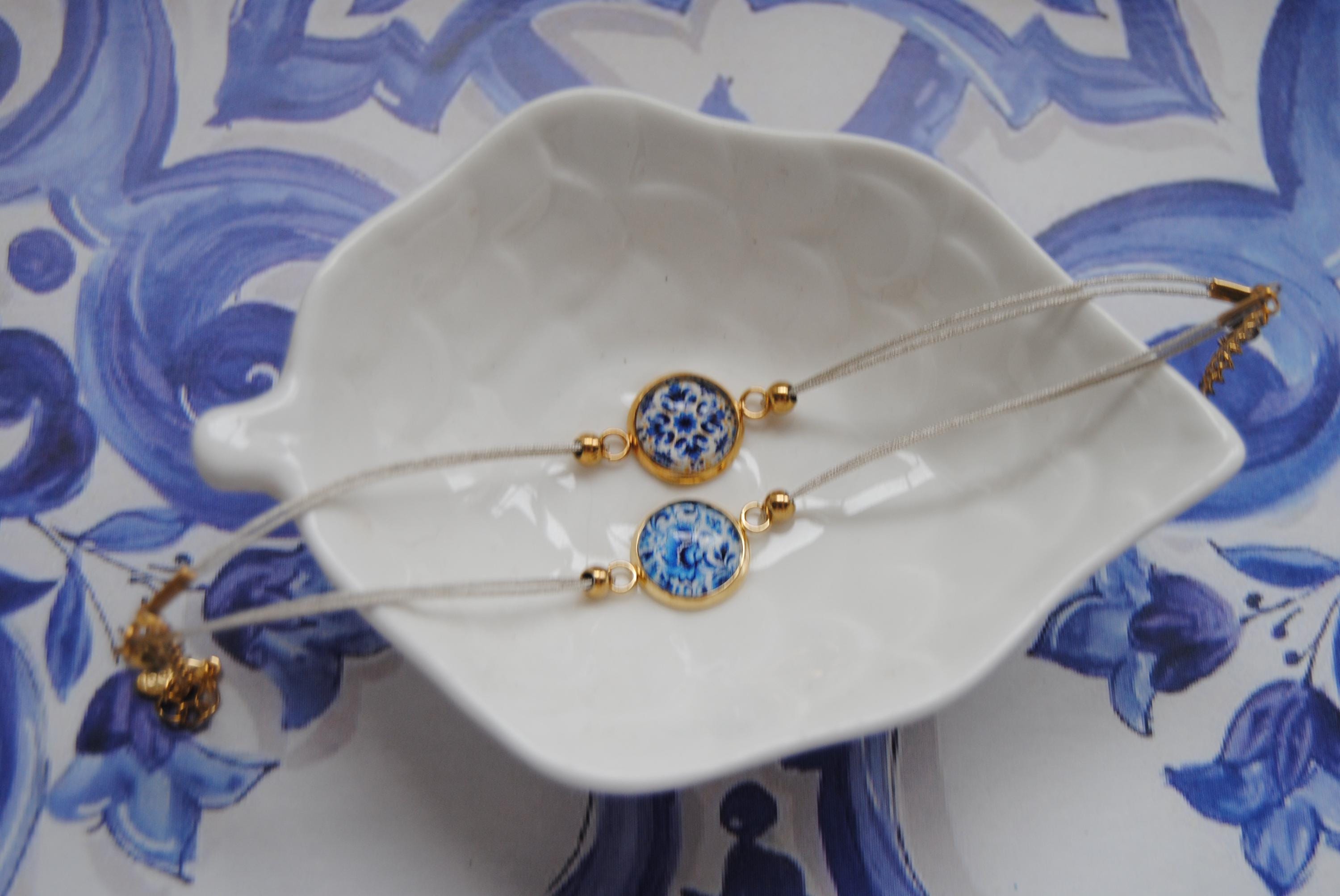 Lot De 4 Bracelets Boho Ibiza - Perles En Verre Bleu, Pendentif Cœur, Extensibles (neuf Avec étiquettes)